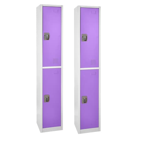 Adiroffice 12 in W, 12 in D, 72 in H, Steel ADI629-202-PUR-2PK